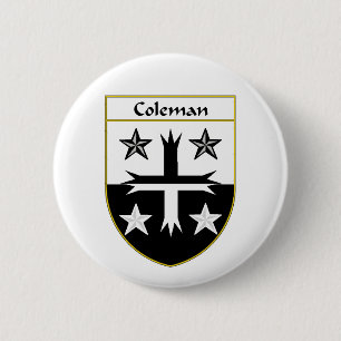 Coleman Coat of Arms/Family Crest Pinback Button