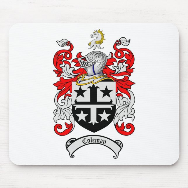 COLEMAN FAMILY CREST -  COLEMAN COAT OF ARMS MOUSE PAD (Front)
