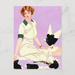Coles Phillips ‘Fadeaway Girl’ “Feeding Pigeons" Postcard