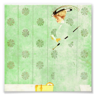 Coles Phillips ‘Fadeaway Girl’ “Green Wallpaper" Photo Print