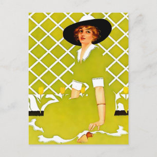 Coles Phillips ‘Fadeaway Girl’ “Spring Garden" Postcard