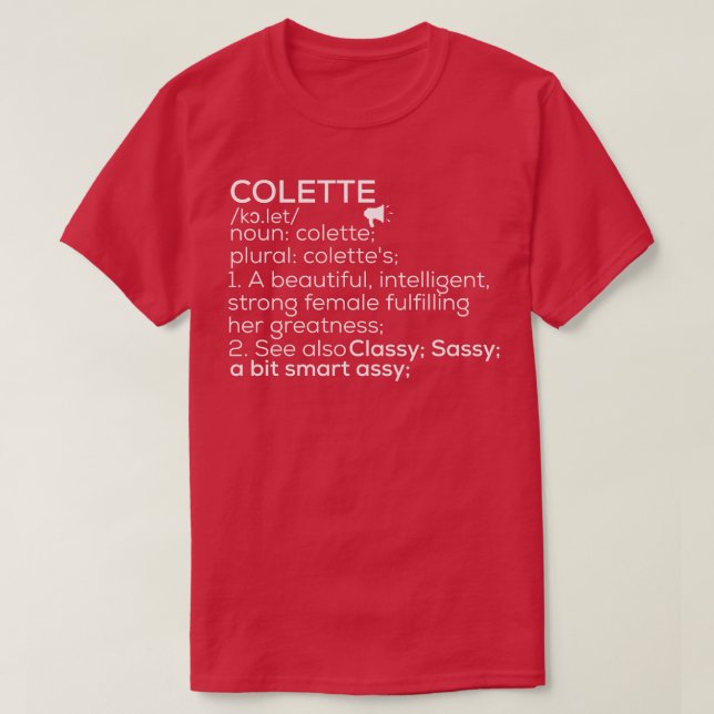 Colette Name Colette Definition Colette Female Nam T-Shirt (Design Front)