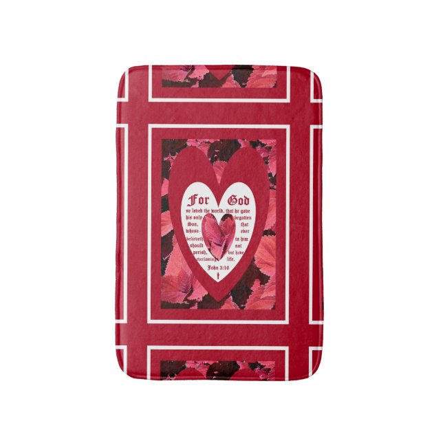 Coleus Close-up with John 3:16 Bath Mat (Front Vertical)