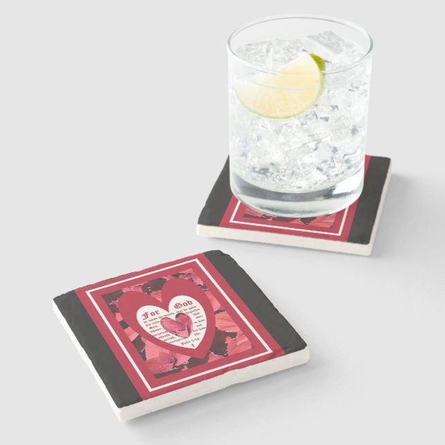Coleus Close-up with John 3:16 Stone Coaster (Side)