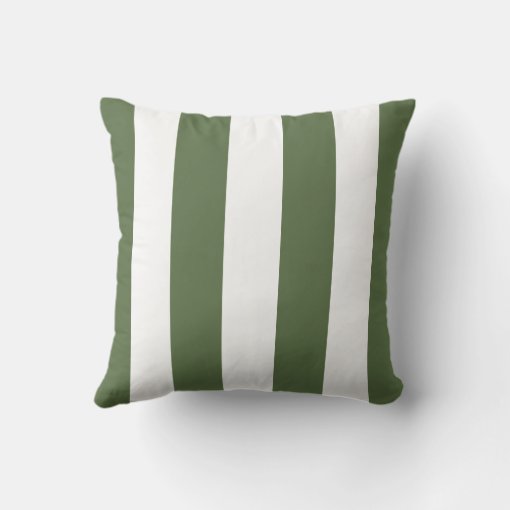Colewort Green and White Striped Throw Pillow Zazzle