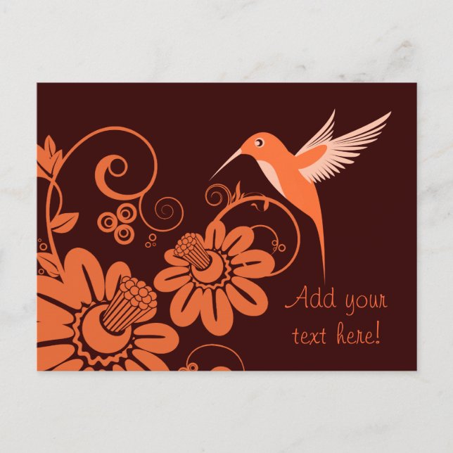Colibri and Flowers Postcard (Front)