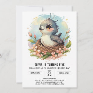 Colibri Songbird Bird Birthday Invitation