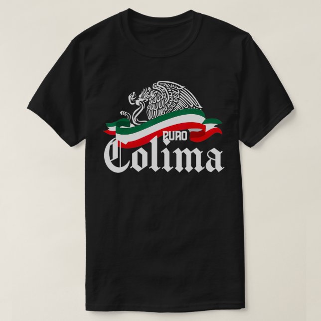 Colima Mexico Puro Colima Eagle Flag T-Shirt (Design Front)