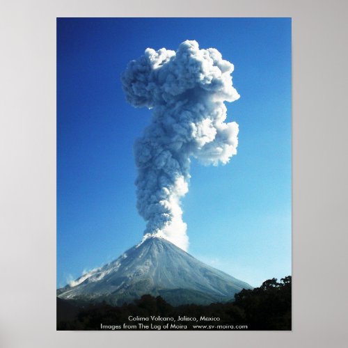 Colima Volcano Jalisco Mexico Poster
