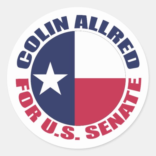 Colin Allred for US Senate 2024 Election Classic Round Sticker