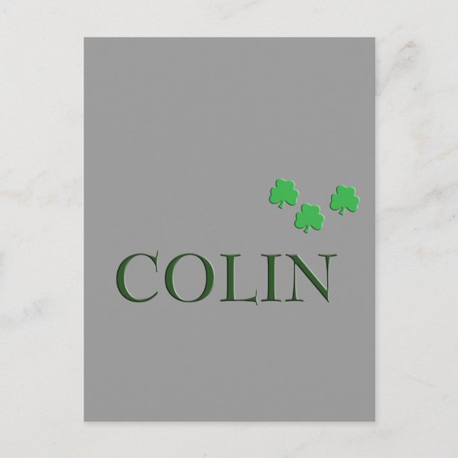 Colin Irish Name Postcard (Front)