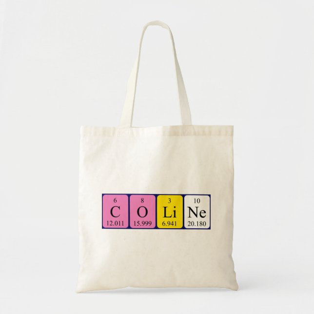 Coline periodic table name tote bag (Front)