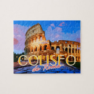 Coliseo de Roma Italy Summer Travel Postcard Jigsaw Puzzle