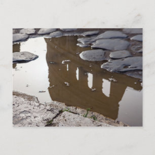 Coliseum reflection in a puddle - Rome, Italy Postcard