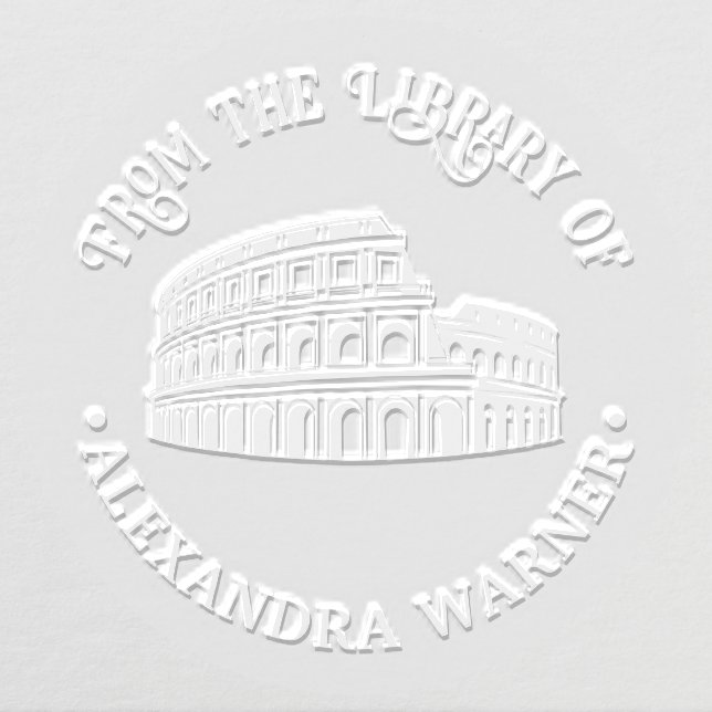 Coliseum Rome Italy Library Book Name Embosser (Design)