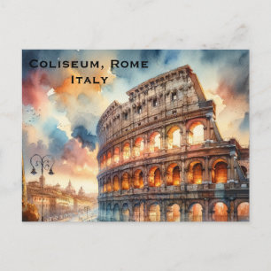 Coliseum, Rome, Italy Vintage Travel Tourism Add P Postcard