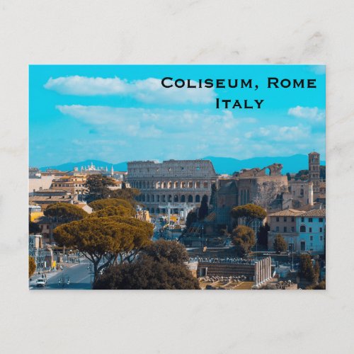 Coliseum Rome Italy Vintage Travel Tourism Add P Postcard