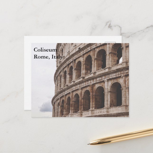 Coliseum, Rome, Italy Vintage Travel Tourism Add Postcard (Front/Back In Situ)