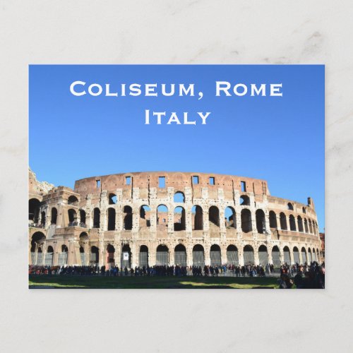 Coliseum Rome Italy Vintage Travel Tourism Add Postcard