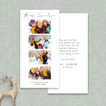 Collage 4 Pictures Photo Strip Christmas Holiday Card<br><div class="desc">Collage 4 Pictures Photo Strip Christmas. Available digitally and printed. Modern and minimalist,  with a styish set script for Merry Christmas. Replace the sample pictures with your own fun pictures and personalise the rest of the words on each side as required.</div>