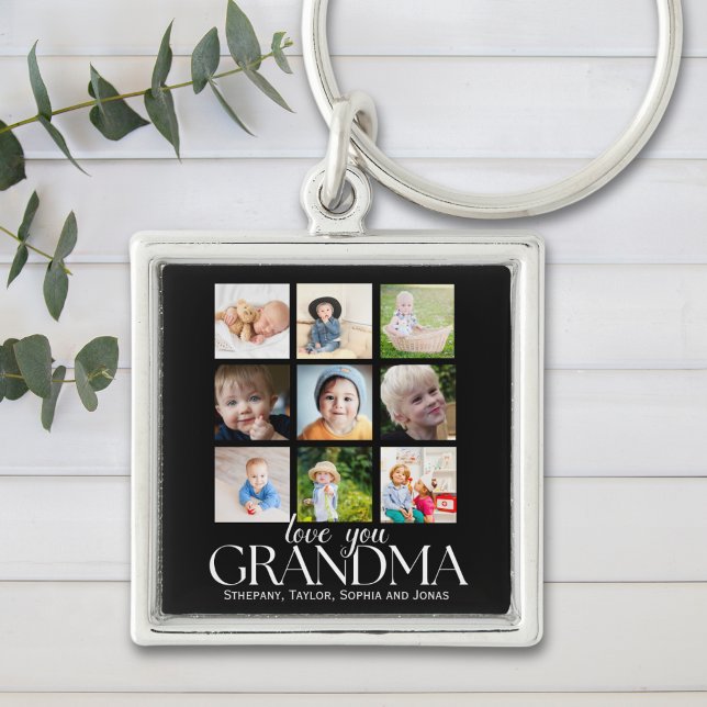 Collage 9 Photos for Grandma Love you Keychain (Creator Uploaded)