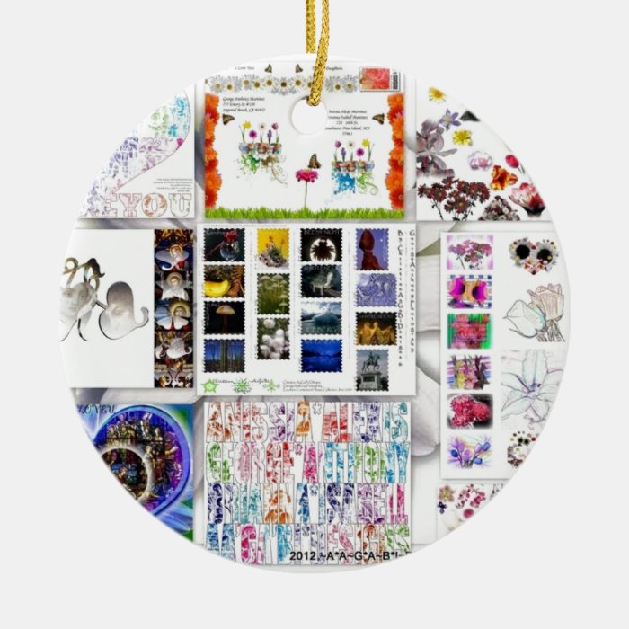 Collage AA*GA*BI Designs Christmas Tree Ornament