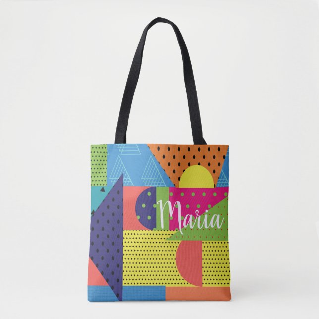 Collage Abstract Colorful 90s Tote Bag (Front)