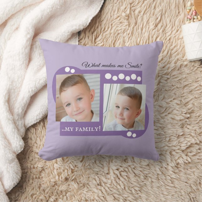 Collage add your own custom photos purple throw pillow (Blanket)