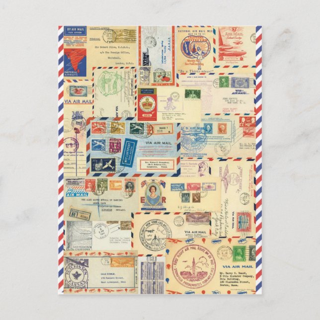 Collage air mail postcard (Front)