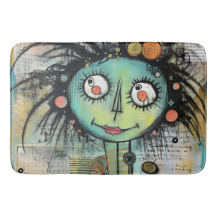 Collage Art Girl Lady 10 Bath Mat