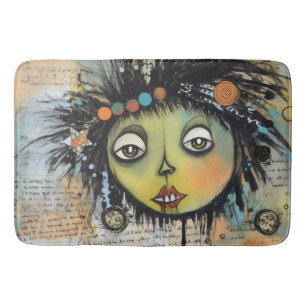 Collage Art Girl Lady 7 Bath Mat