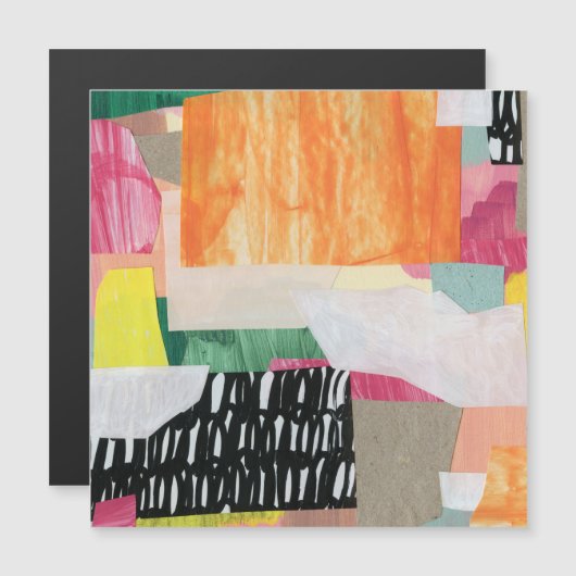 Collage art, modern colorful abstract. (Front/Back)