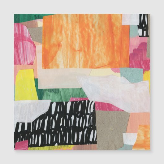 Collage art, modern colorful abstract. (Front)