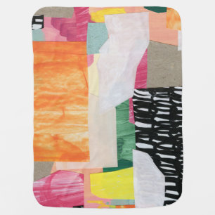 Collage art, modern colorful abstract. baby blanket