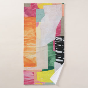 Collage art, modern colorful abstract. bath towel