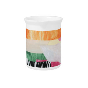 Collage art, modern colorful abstract. beverage pitcher