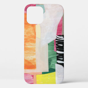 Collage art, modern colorful abstract. iPhone 12 case