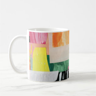 Collage art, modern colorful abstract. coffee mug
