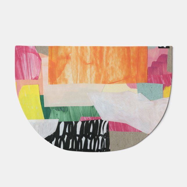 Collage art, modern colorful abstract. doormat (Front)
