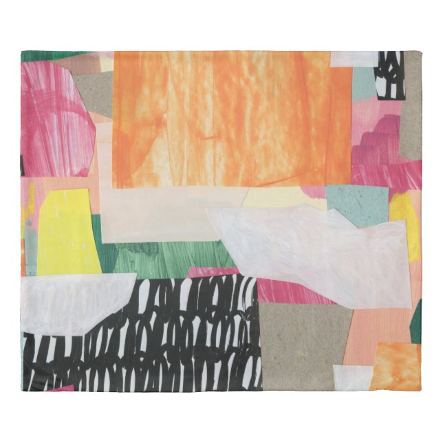 Collage art, modern colorful abstract. duvet cover (Front)