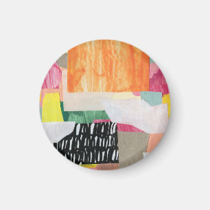 Collage art, modern colorful abstract. magnet