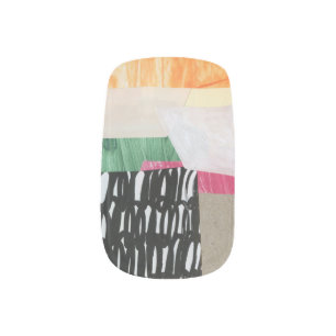 Collage art, modern colorful abstract. minx nail art