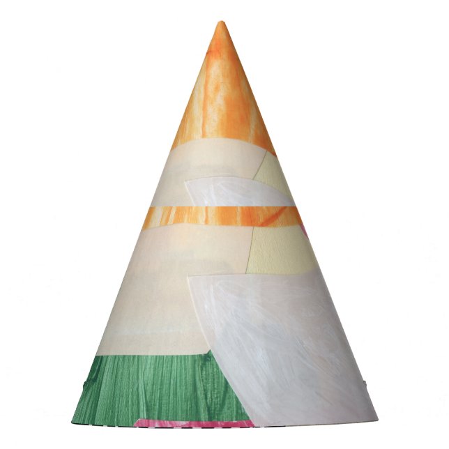 Collage art, modern colorful abstract. party hat (Front)