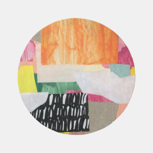 Collage art, modern colorful abstract. rug