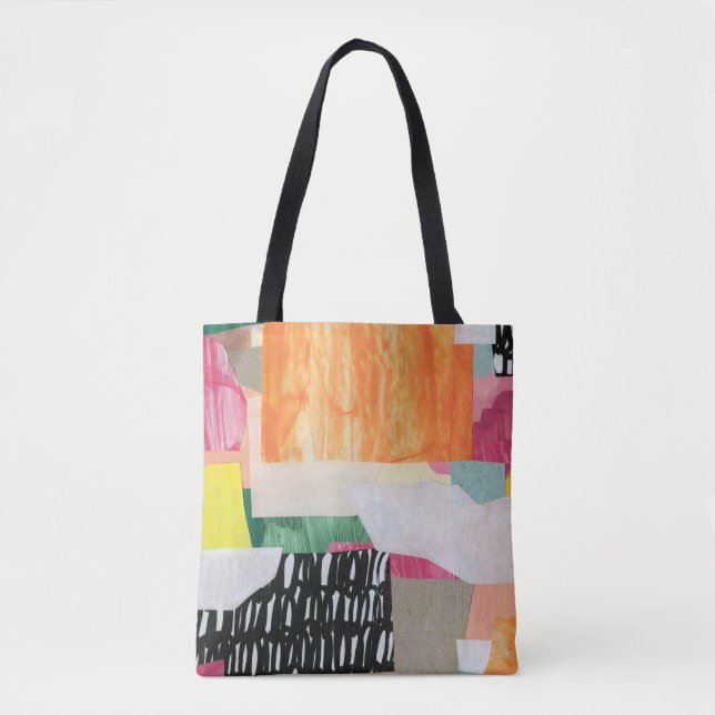 Collage art, modern colorful abstract. tote bag (Front)