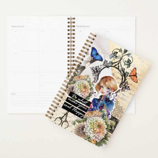 Collage Art November, Chrysanthemum Planner (Display)