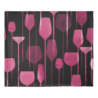 Collage Art: Party Drinks Pattern. Duvet Cover