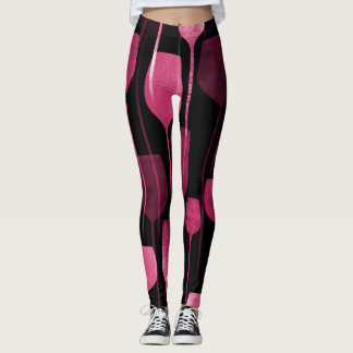 Collage Art: Party Drinks Pattern. Leggings
