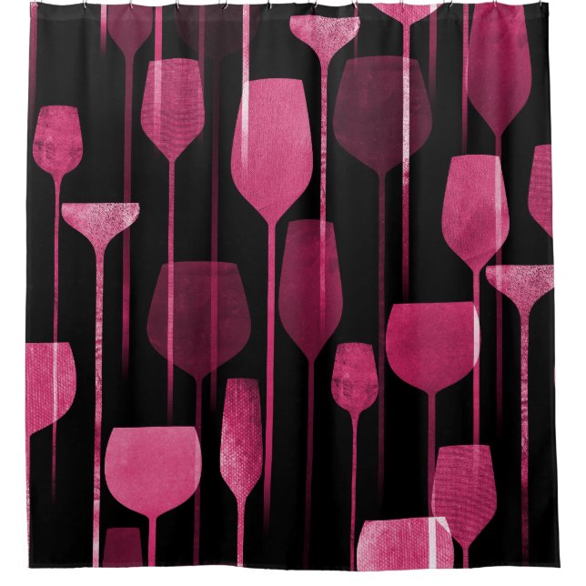 Collage Art: Party Drinks Pattern. Shower Curtain (Front)