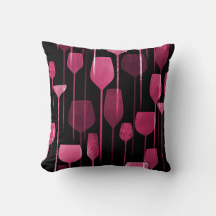 Collage Art: Party Drinks Pattern. Throw Pillow